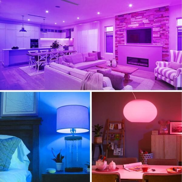 ANWIO Smart Light Bulb BR30 RGB Color Changing LED WiFi Dimmable Multicolor Light Bulbs E26 Base, Compatible with Alexa, Google Assistant, No Hub Required, 1300 Lumen 13W (100W Equivalent) 2 Pack - Image 2