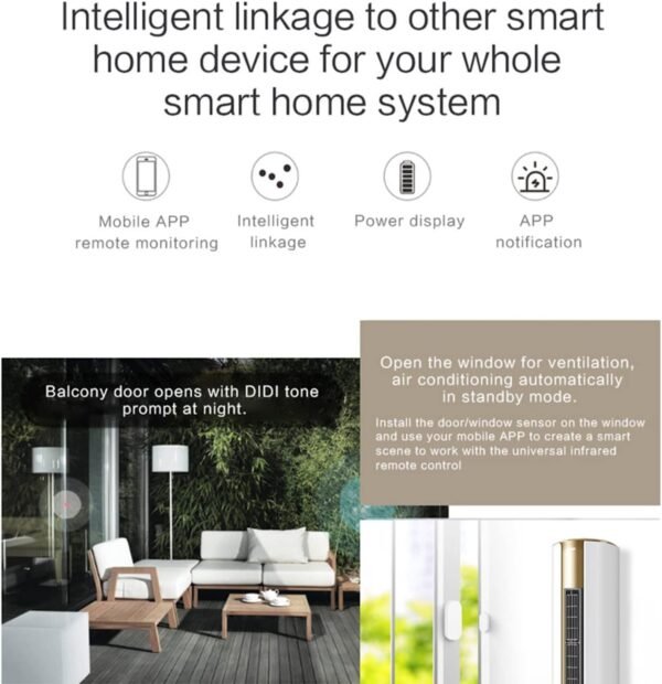 WiFi Door Sensor: Smart Door Open/Closed Detectors, Wireless Window Sensor with App Notification Alert, Contact Sensor for Home Security, Compatible with Alexa Google Assistant (2pack) - Image 4