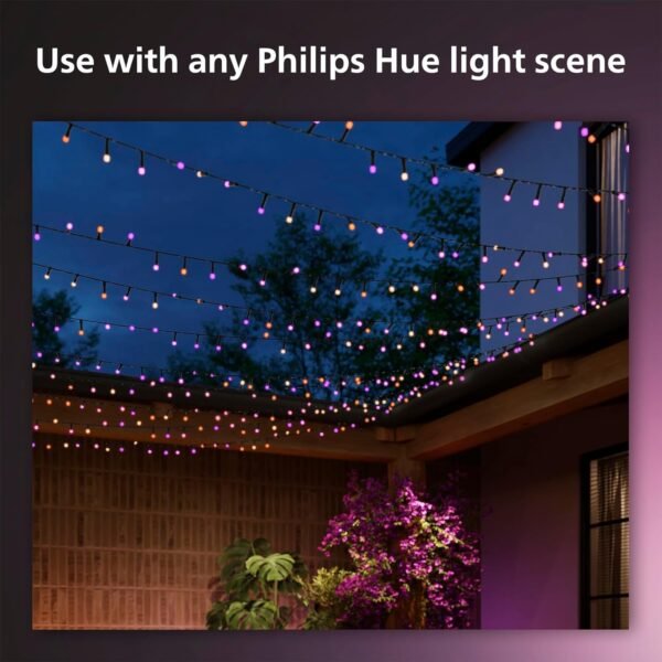 Philips Hue Indoor/Outdoor Holiday 130-Foot Festavia String Lights - 500 Mini Color Changing Smart LEDs - Weatherproof - Control with Hue App - Works with Alexa, Google Assistant and Apple HomeKit - Image 3