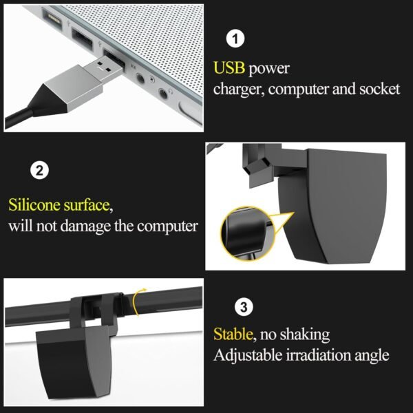 Computer Monitor Light Bar, LED Screen Light Bar for Workspace, Dimmable Monitor Lamp, Touch Control Monitor Lamp for Desk/Office/Home/Game, for Eye Caring - Image 6