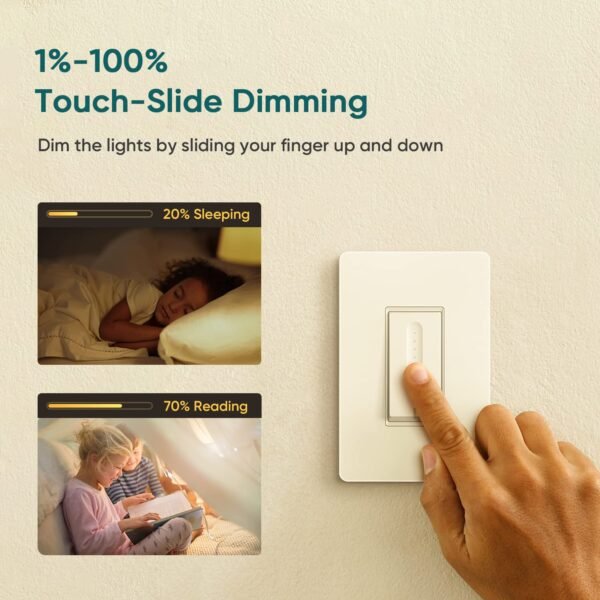 TREATLIFE 3 Way Smart Dimmer Switch 2 Pack, 2 Master 3 Way Dimmable Light Switches, 2.4GHz WiFi Smart Switch Compatible with Alexa and Google Home, Neutral Wire Needed, No Hub Required - Image 5