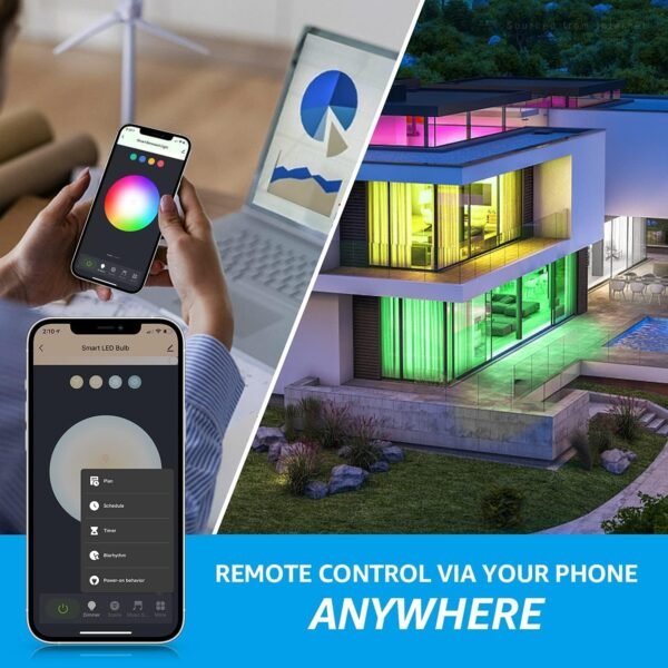 TORCHSTAR PAR30 WiFi Smart Spotlight Bulbs, RGB LED Color Changing, Google Assistant Amazon Alexa Compatible, 60W Equivalent, 2000K-5000K Tunable White CCT, E26 Base No Hub Required, Pack of 2 - Image 4