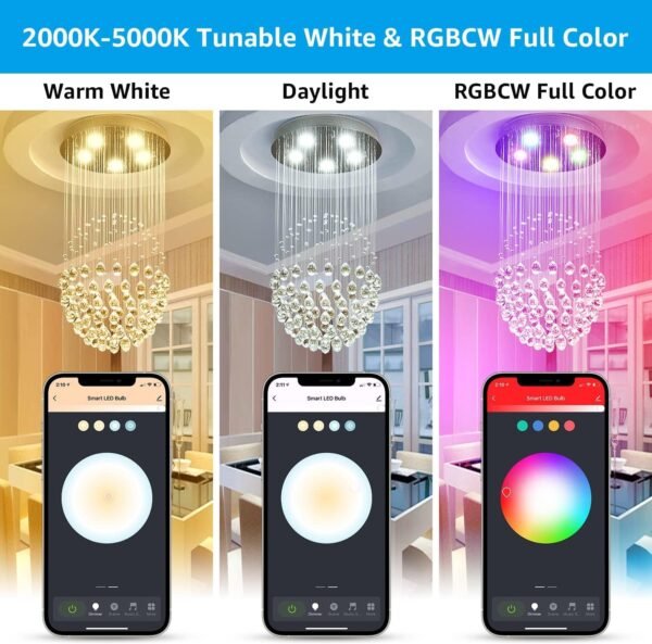 TORCHSTAR GU10 WiFi Smart Spotlight Bulbs, 2000K-5000K RGB LED Color Changing Light, Compatible with Alexa Google Home & Smart Life, 5W 40W Equivalent, Dimmable, No Hub Required - Image 2