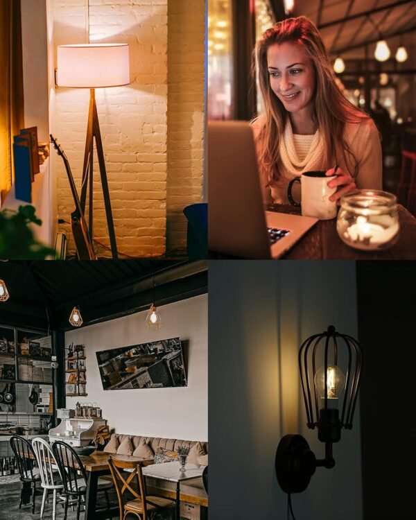 YEELIGHT Smart LED Edison Bulb, Edison Light Bulb, E26 Dimmable Filament Light Bulbs, LED Smart Vintage Edison Bulb, Compatible with HomeKit, Alexa & Google Home, Smartthing, Amber Warm 2700K, 700lm - Image 6