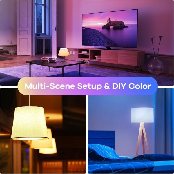 Linkind Matter BR30 Smart Light Bulbs, RGBTW LED Color Changing Light Bulbs Bundle with Linkind Matter Smart Plug, Work with Apple Home, Siri, Alexa, Google Home, SmartThings - Image 6