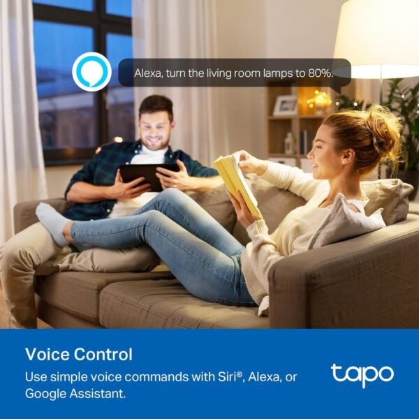 TP-Link Tapo Smart Dimmer Plug KIT, Matter Compatible, Wireless Dimmer Button, Dual Outlets, Max Power 300W, Works w/Apple Home, Alexa & Google Home, ETL Certified, 2.4G Wi-Fi, White (Tapo P135 KIT) - Image 7