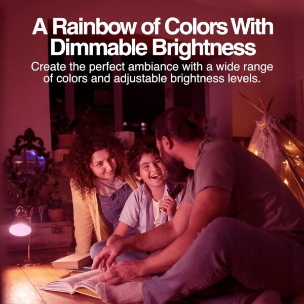 Intermatic ABRA A19 Wi-Fi Smart Bulb, 800 Lumens - Voice Controlled RGB LED, Compatible with Alexa & Google Home - Timers & Schedules, No Hub Required (4 Pack) - Image 2