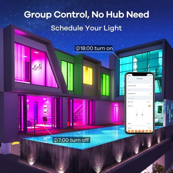 Linkind Color Changing Smart WiFi Light Bulbs, Compatible with Alexa & Google Home Bundle with Linkind Matter Smart Plug, Work with Apple Home, Siri, Alexa, Google Home, SmartThings - Image 6