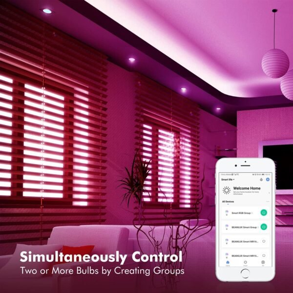 Smart WiFi MR16 Color Changing led Bulbs, Dimmable with App Control, 40° Beam Angle AC/DC12V GU5.3 Base, Compatible with Alexa and Google Home Assistant, No Hub Required 2 Pack - Image 5