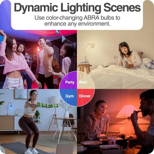 Intermatic ABRA A19 Wi-Fi Smart Bulb, 800 Lumens - Voice Controlled RGB LED, Compatible with Alexa & Google Home - Timers & Schedules, No Hub Required (4 Pack) - Image 7