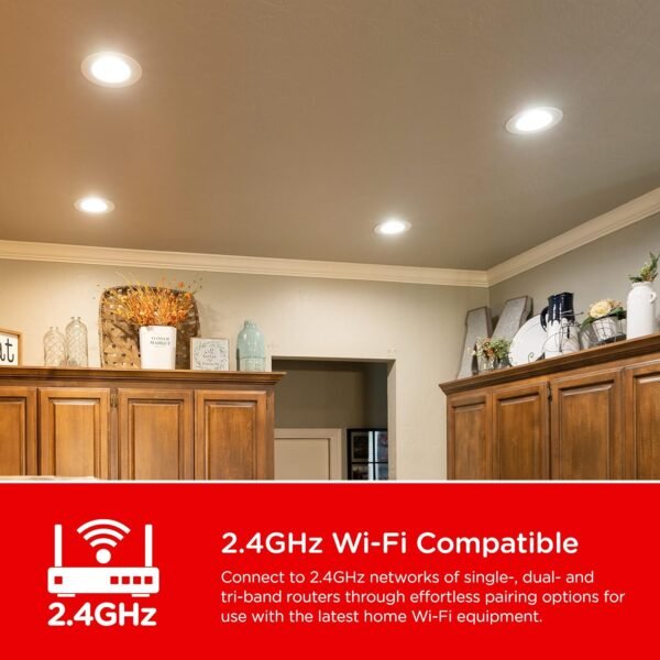 UltraPro Wi-Fi LED Smart Light Bulb, Downlight, 65W Equivalent, RGB, Color Changing, White Tunable 2700K - 6500K, Dimmable, 2.4GHz Router Required, Circadian Rhythm, Easy-to-Use App, 2 Pack, 51463 - Image 5