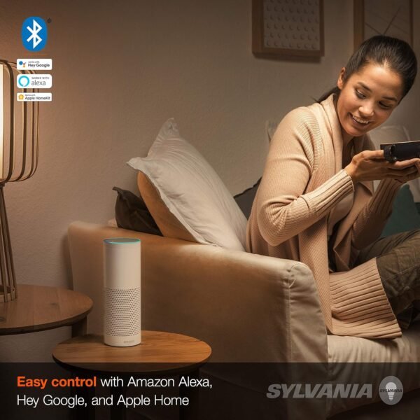 SYLVANIA SMART+ Bluetooth Soft White BR30 LED Bulb, Fully Dimmable, Compatible with Alexa, Apple HomeKit and Google Assistant, 1 pack - Image 7