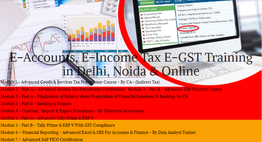 Income Tax + Accounting Course in Delhi. GST Course with placement in Delhi, 100% Job Guarantee, Free SAP HANA Finance Course